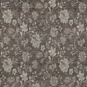 Photo of Chocolate Beige And Taupe Floral Washable Indoor Outdoor Area Rug