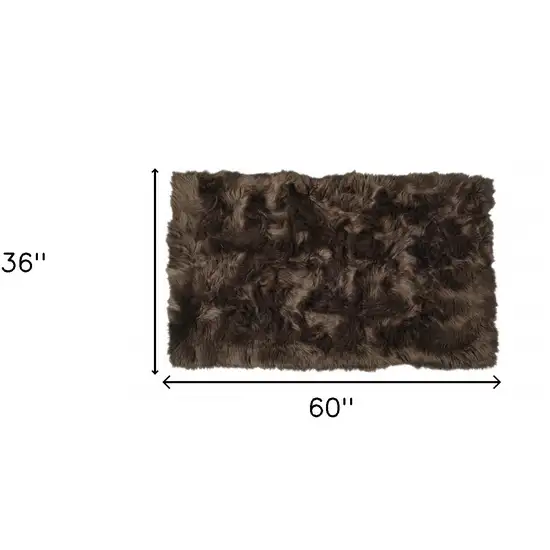 Chocolate Faux Fur Non Skid Area Rug Photo 4