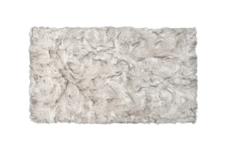 Chocolate Faux Fur Ombre Non Skid Area Rug Photo 2