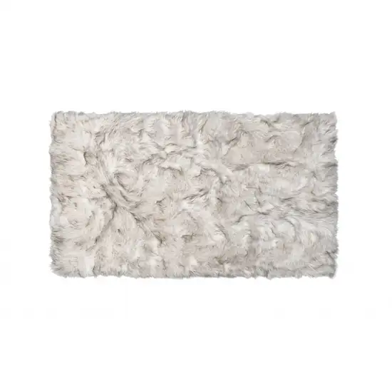 Chocolate Faux Fur Ombre Non Skid Area Rug Photo 2