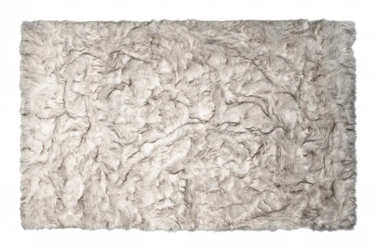 Chocolate Faux Fur Ombre Non Skid Area Rug Photo 3