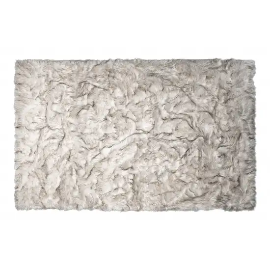 Chocolate Faux Fur Ombre Non Skid Area Rug Photo 3