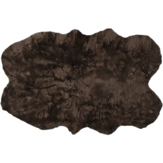 Chocolate Faux Fur Tufted Washable Non Skid Area Rug Photo 1