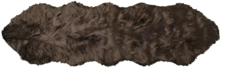 Chocolate Faux Fur Washable Non Skid Area Rug Photo 1