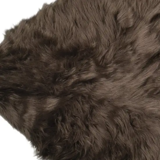 Chocolate Faux Fur Washable Non Skid Area Rug Photo 5