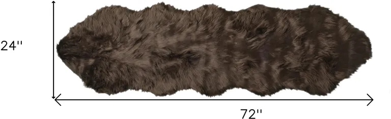 Chocolate Faux Fur Washable Non Skid Area Rug Photo 4