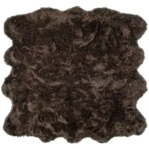 Photo of Chocolate Faux Fur Washable Non Skid Area Rug