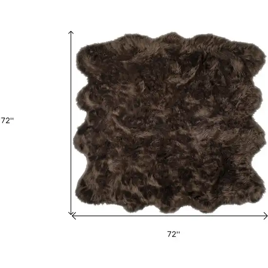 Chocolate Faux Fur Washable Non Skid Area Rug Photo 4