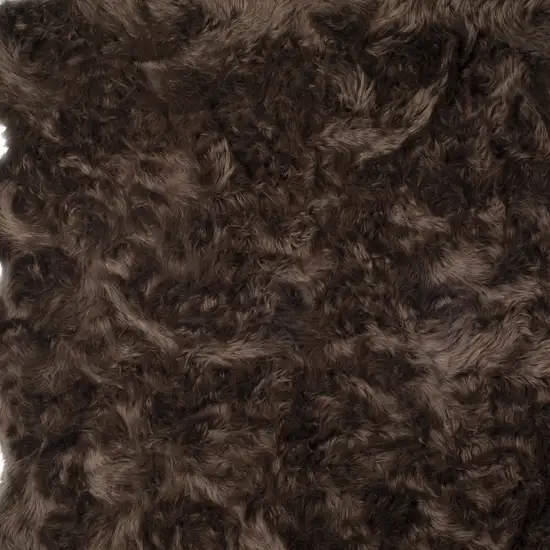 Chocolate Faux Fur Washable Non Skid Area Rug Photo 5