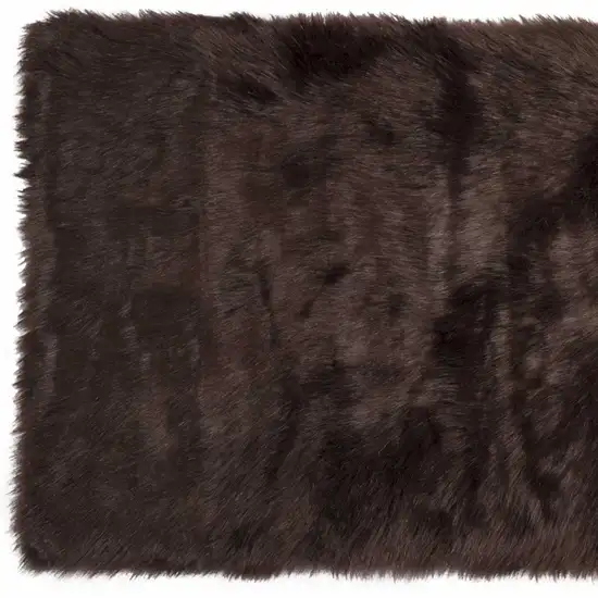 Chocolate Faux Fur Animal Print Area Rug Photo 5