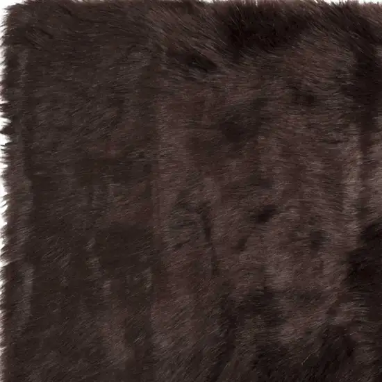 Chocolate Faux Fur Animal Print Area Rug Photo 4