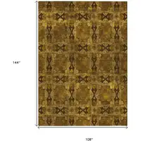 Photo of Chocolate Floral Medallion Washable Non Skid Indoor Outdoor Area Rug