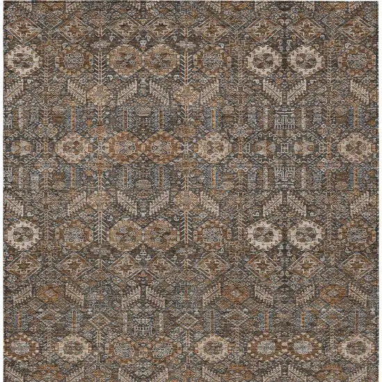 Chocolate Tribal Washable Indoor Outdoor Area Rug Photo 7