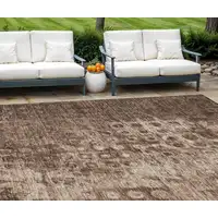 Photo of Chocolate Ikat Washable Non Skid Indoor Outdoor Area Rug