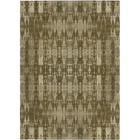 Chocolate Moroccan Washable Non Skid Indoor Outdoor Area Rug Photo 6