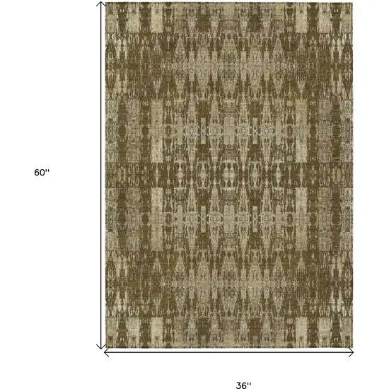 Chocolate Moroccan Washable Non Skid Indoor Outdoor Area Rug Photo 3