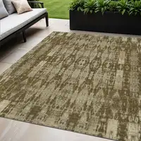 Photo of Chocolate Moroccan Washable Non Skid Indoor Outdoor Area Rug