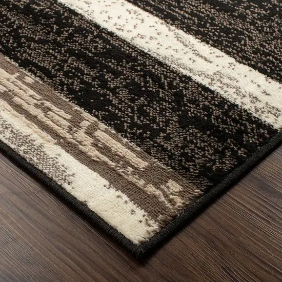 Chocolate Patchwork Power Loom Stain Resistant Area Rug Photo 3