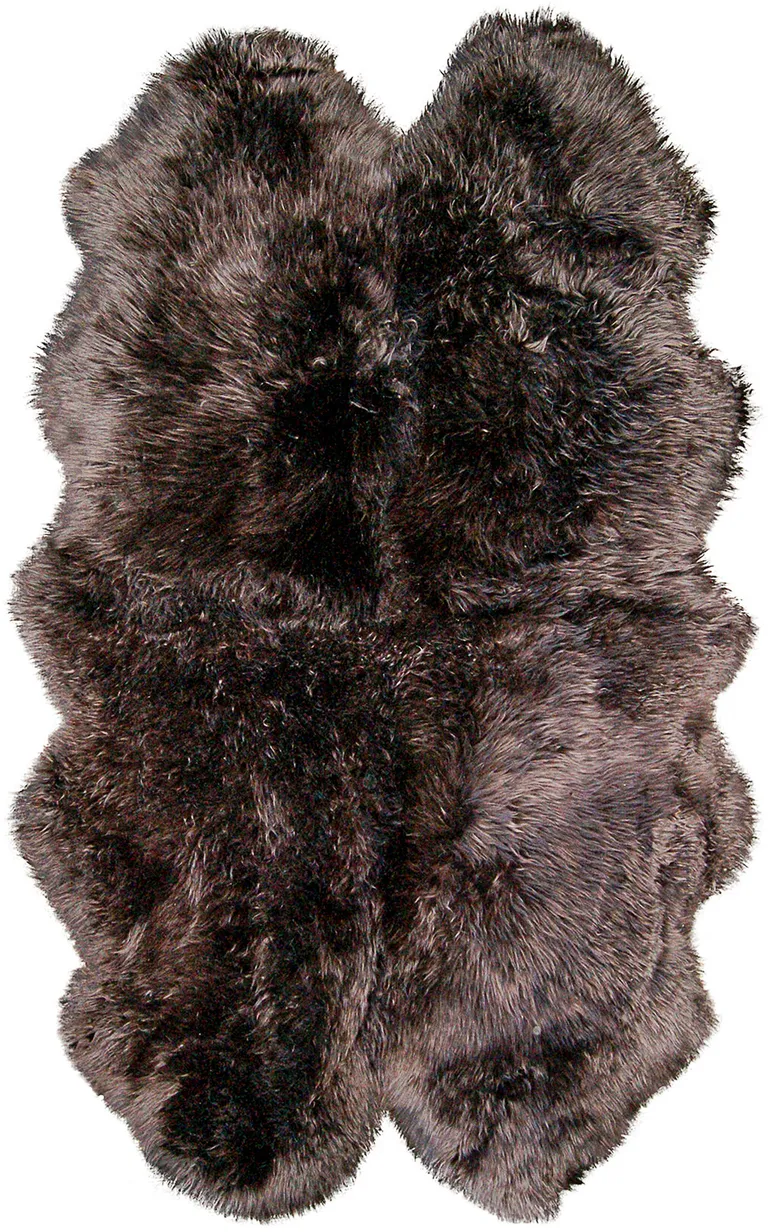 Chocolate Quattro Sheepskin Area Rug Photo 3