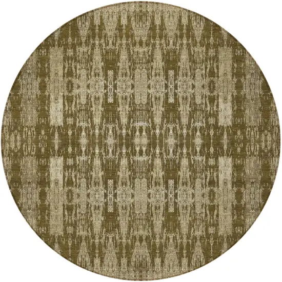 Chocolate Round Moroccan Washable Non Skid Indoor Outdoor Area Rug Photo 4