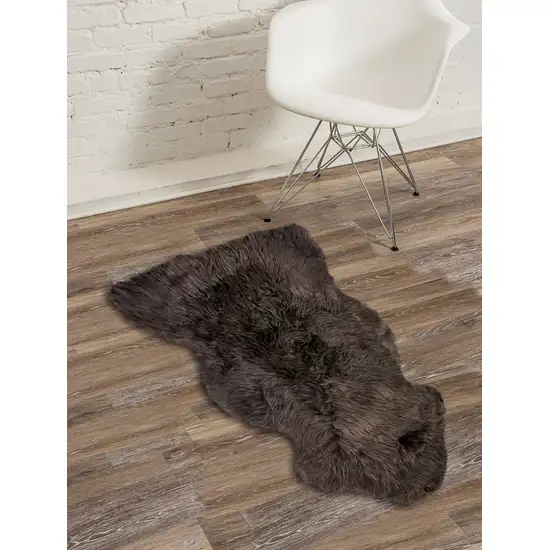 Chocolate Single Sheepskin Area Rug Photo 3