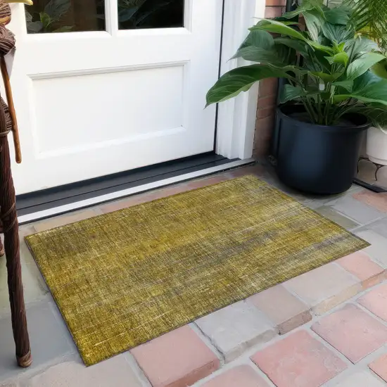 Chocolate Striped Washable Non Skid Indoor Outdoor Area Rug Photo 8