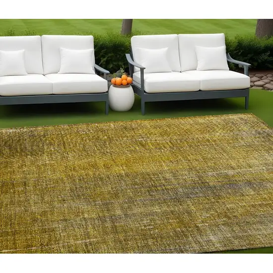 Chocolate Striped Washable Non Skid Indoor Outdoor Area Rug Photo 1