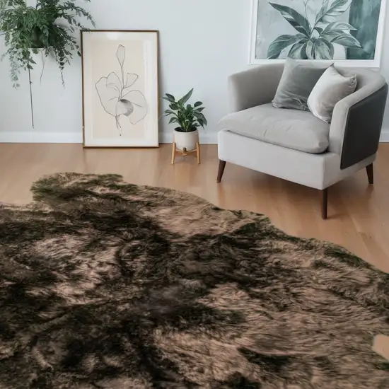 Chocolate Wool Sheepskin Handmade Area Rug Photo 1