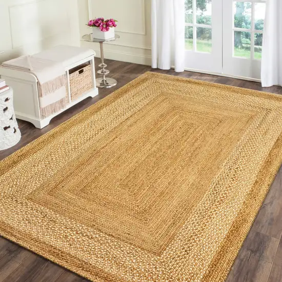 Classic Tan Bordered Area Rug Photo 6