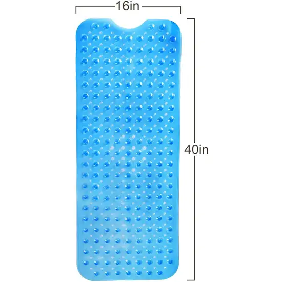 Clear Blue Oval Non Slip Bath Mat Photo 2