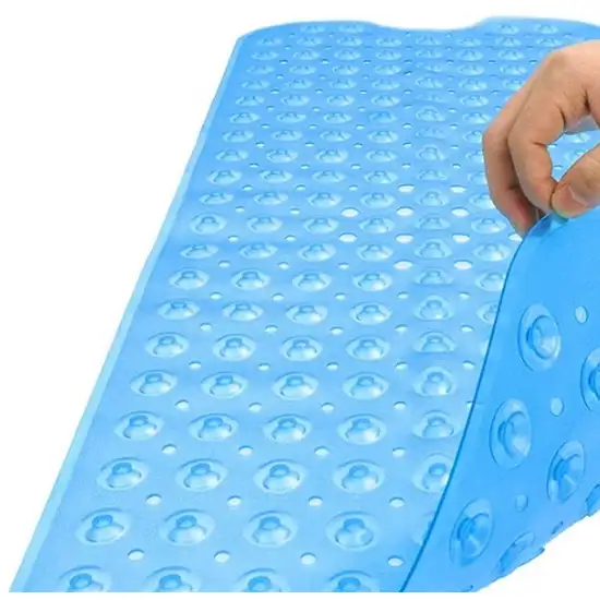 Clear Blue Oval Non Slip Bath Mat Photo 5