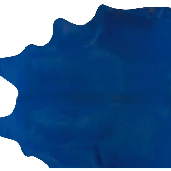 Cobalt Cowhide Hand Knotted Area Rug Photo 4