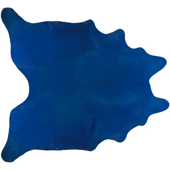 Cobalt Cowhide Hand Knotted Area Rug Photo 3