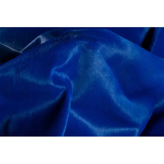 Cobalt Cowhide Hand Knotted Area Rug Photo 6