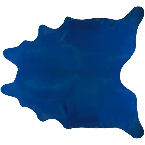 Cobalt Cowhide Hand Knotted Area Rug Photo 1