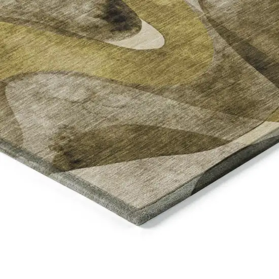 Coffee Abstract Washable Non Skid Indoor Outdoor Area Rug Photo 7