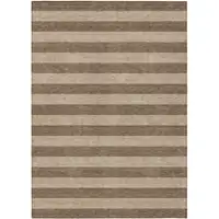 Photo of Coffee Striped Washable Non Skid Indoor Outdoor Area Rug