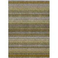 Photo of Coffee Striped Washable Non Skid Indoor Outdoor Area Rug