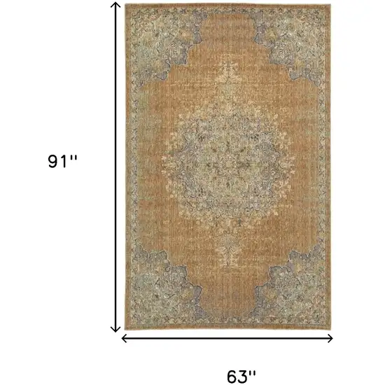 63 X 91 Coffee Wool Rug Photo 3