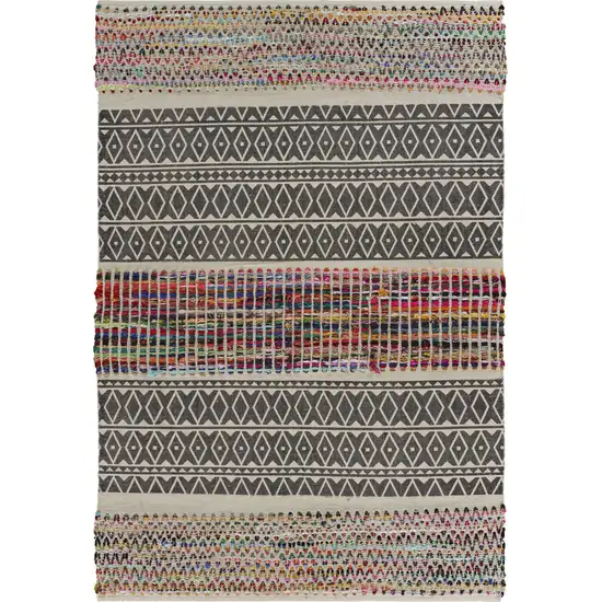 Colorful Traditional Chindi Area Rug Photo 1