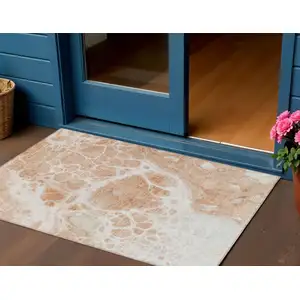 Photo of Copper And Ivory Nautical Washable Indoor Outdoor Area Rug