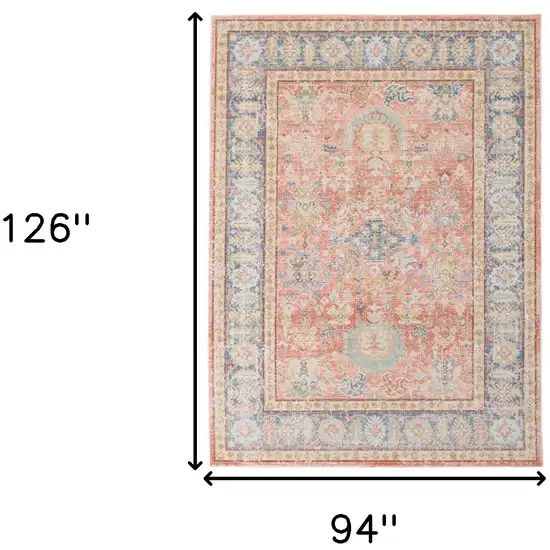 Coral Floral Power Loom Area Rug Photo 7