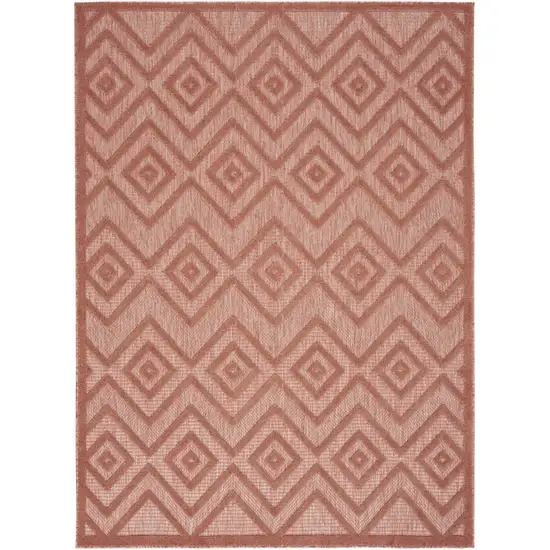 Coral Orange Argyle Indoor Outdoor Area Rug Photo 1