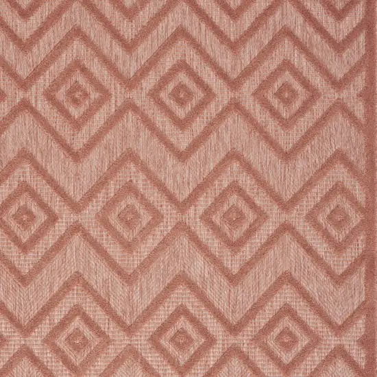 Coral Orange Argyle Indoor Outdoor Area Rug Photo 3