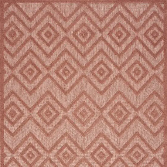 Coral Orange Argyle Indoor Outdoor Area Rug Photo 4