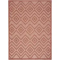 Photo of Coral Orange Argyle Indoor Outdoor Area Rug