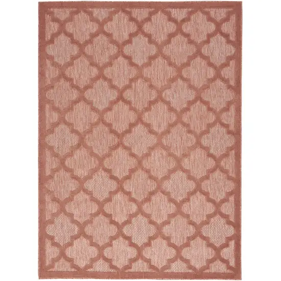 Coral Orange Ikat Indoor Outdoor Area Rug Photo 1