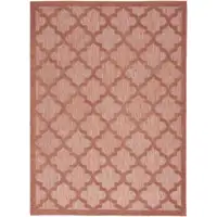 Photo of Coral Orange Ikat Indoor Outdoor Area Rug