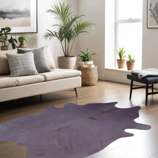 Lavender Cowhide Hand Knotted Area Rug Photo 1