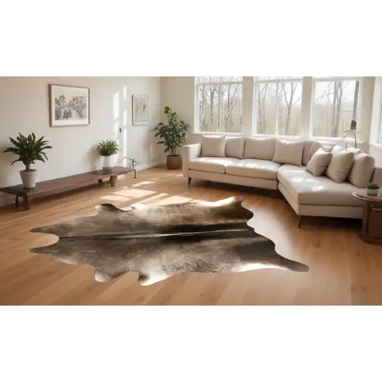 Brown Cowhide Hand Knotted Area Rug Photo 1